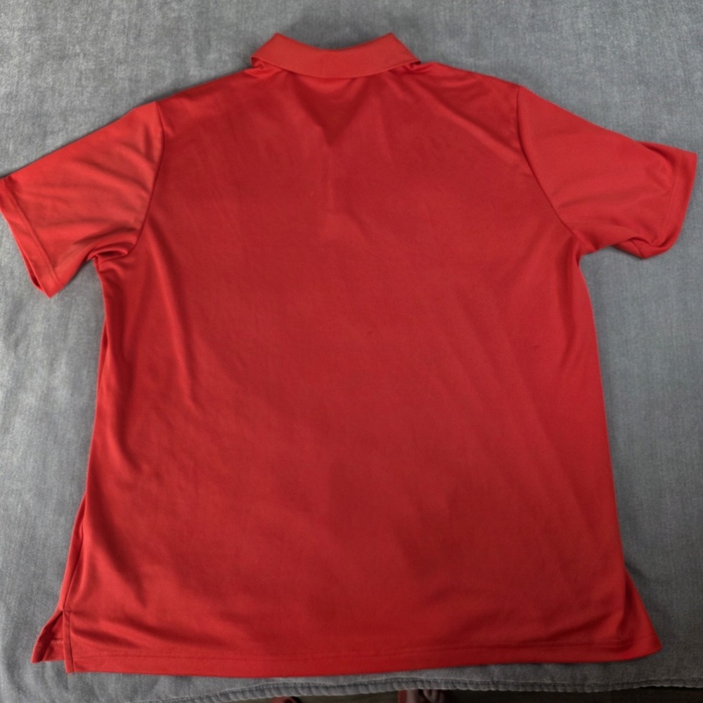 Adidas Golf Polo Shirt Mens Size 2XL Red Orange Short Sleeve Stretch Performance - Picture 4 of 8